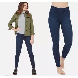 Spanx Jean-ish Dark Indigo Blue 20048R Pull-On Soft Jegging Size Large Shapewear